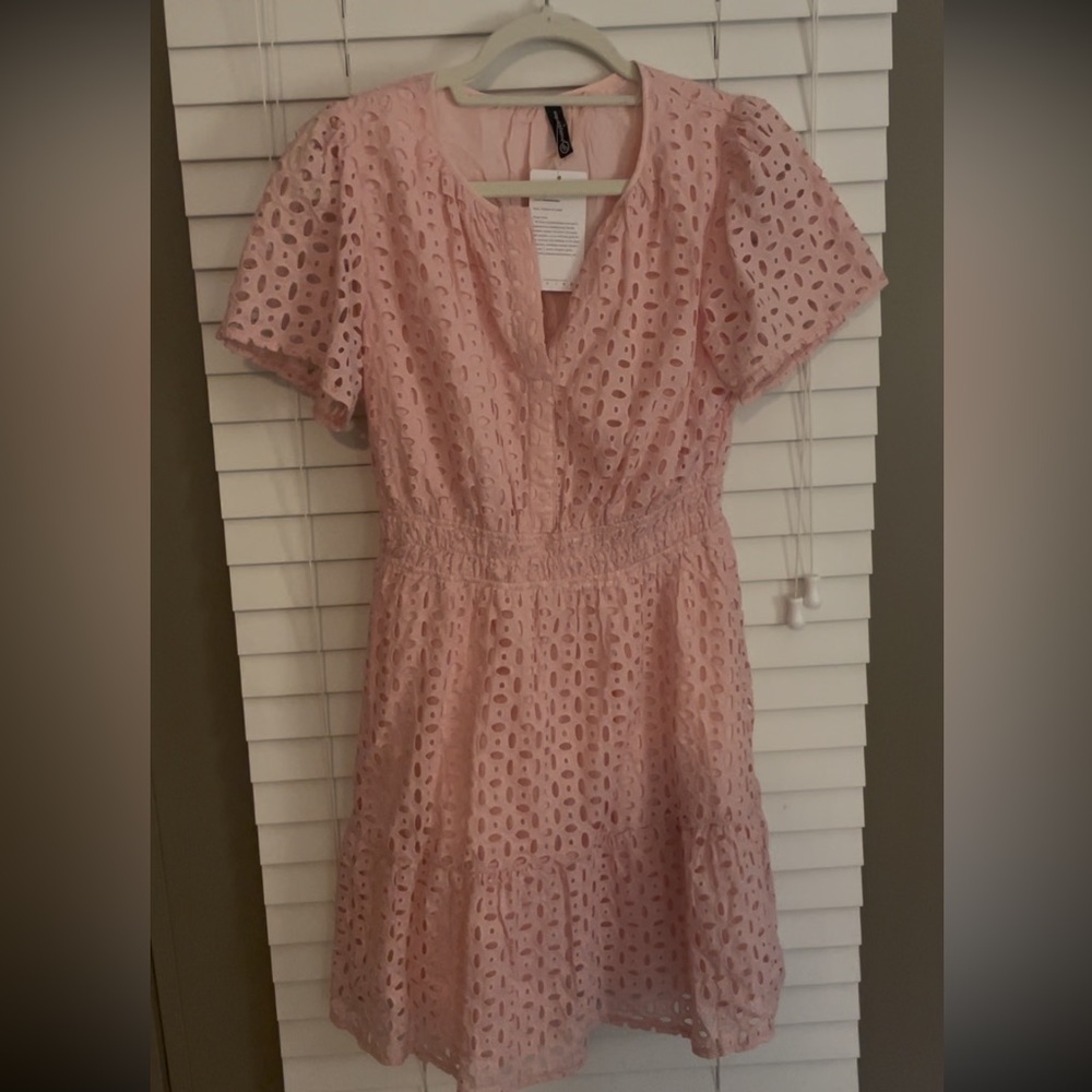 New with tags light pink eyelet dress size S